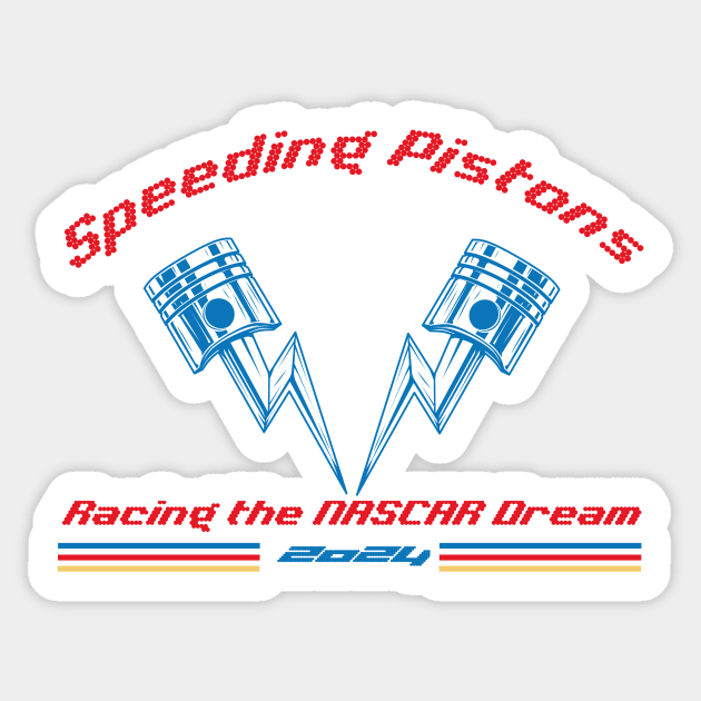 Speeding pistons Sticker by Fudz design